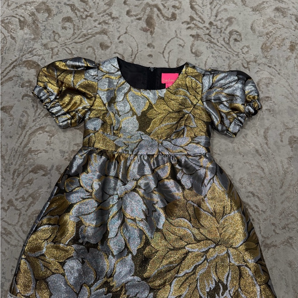 Lilly Pulitzer Metallic Priyanka  Patterned luxurious  Dress⭐️ - Picture 6 of 16